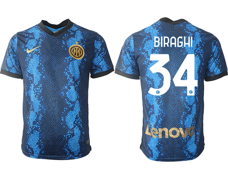 Men 2021-2022 Club Inter Milan home blue aaa versio #34 Nike Soccer Jersey